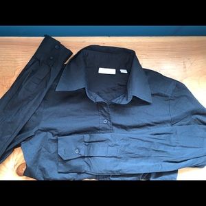 New York & Company black button down blouse Size S